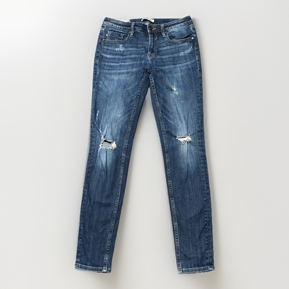 Vigoss Jeans Womens 27 Blue Jagger Skinny Distress Medium‎ Wash Denim